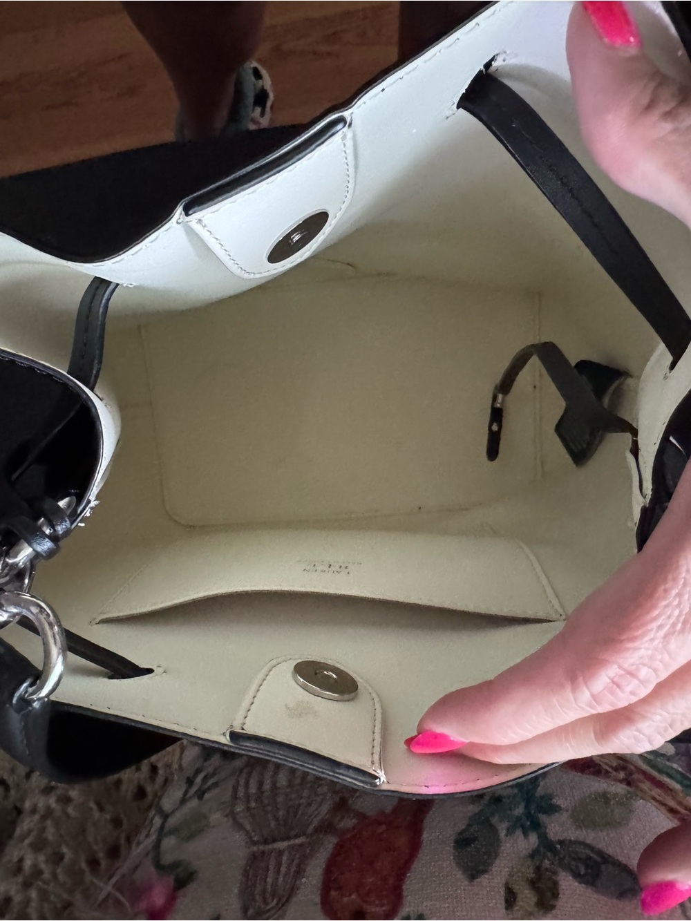 Ralph Lauren Black & White Striped Bucket Bag - Women - Picture 4 of 4